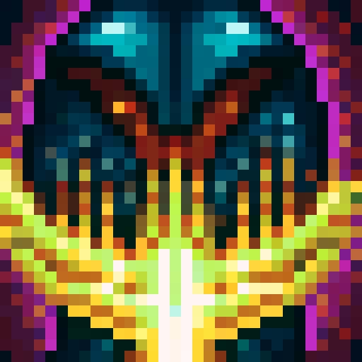 fireball skill, vibrant colors, pixelated flames, intense heat, glowing embers, dynamic motion, spellcasting gestures, magical energy, focused expression, detailed shading, dramatic lighting, fiery background, small but powerful, iconic symbol, 32x32 pixel art, sRGB, skill art, close up, portrait