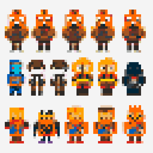 a grid of 9 star wars characters faces: darth vader, stormtrooper, darth maul, chewbacca, yoda, luke, c3po, r2d2, princess leia