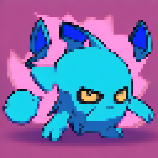 Terrible Tactics logo  set against a vibrant background of neon pink and electric blue in an anime style.