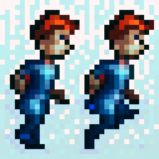 standing, running, and jumping platformer character sprites in a close-up, skill art style, with vibrant colors and detailed facial features, captured in a game icon format, showcasing their energetic movements and expressive emotions, all rendered in high-quality 32x32 pixel art with precise shading and sRGB color accuracy