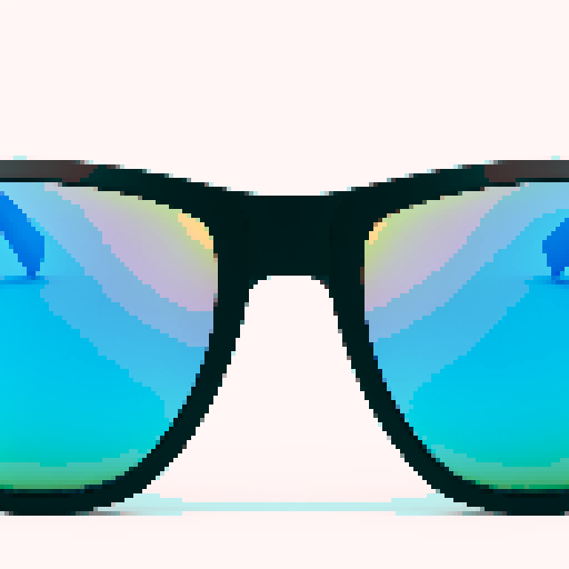 Reflective, neon, oversized sunglasses with thick black frames