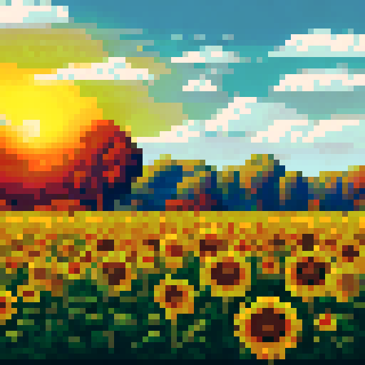 a small field of sunflowers