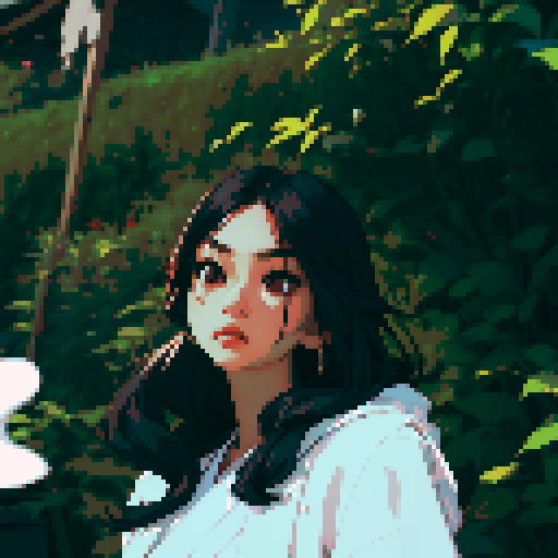 Southeast Asian woman, long wavy hair, White skin, oval face, black eyes, age 20, wearing a robe, blank face