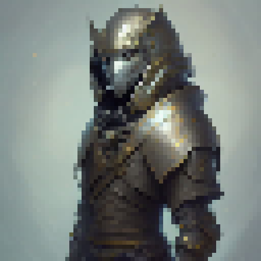 Knight in full body armor, walking animations