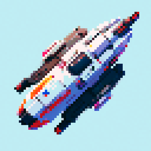 Top view of a spaceship with two guns