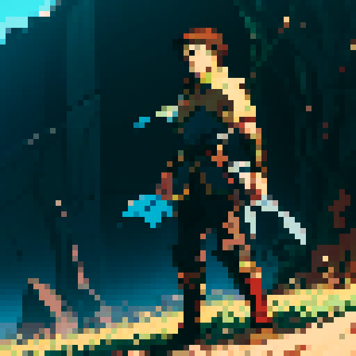 Spiky brown hair, male Fire Emblem Path of Radiance Thief, skulking battlefield, pixel art, sRGB