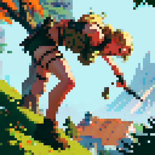 blonde hair tomb raider climbing up hills and mountains