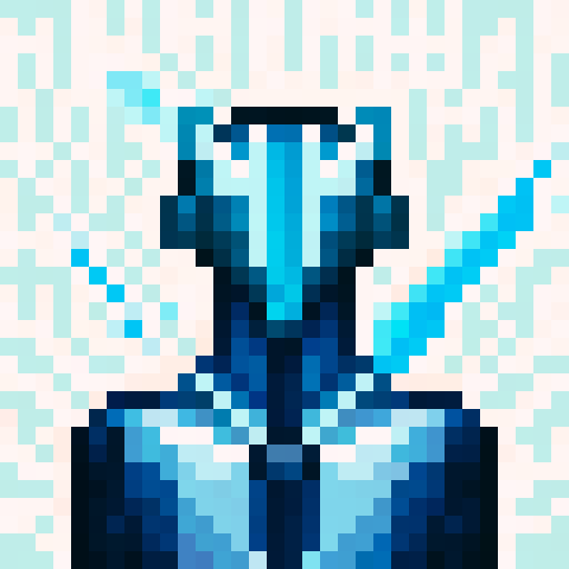 cyborg, laser beam, game icon, 32x32 pixel art, sRGB, skill art, close up, portrait