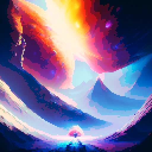 explosion in the cosmos, vibrant colors