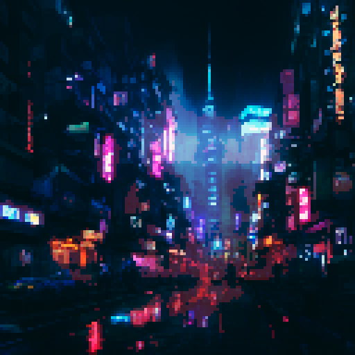 A cyberpunk city at night, cinematic