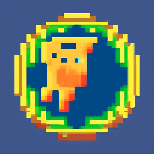 Pixelated cryptocurrency coin