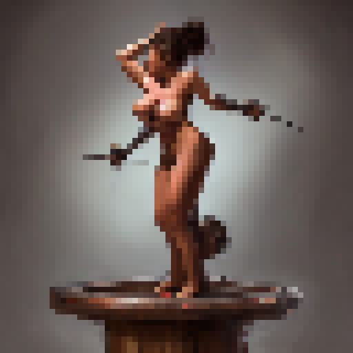 Latina with huge ass and round tits being stuck in pillory