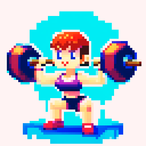 Create a vibrant woman doing gym