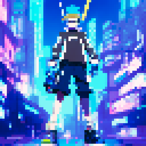 Cyberpunk hacker man