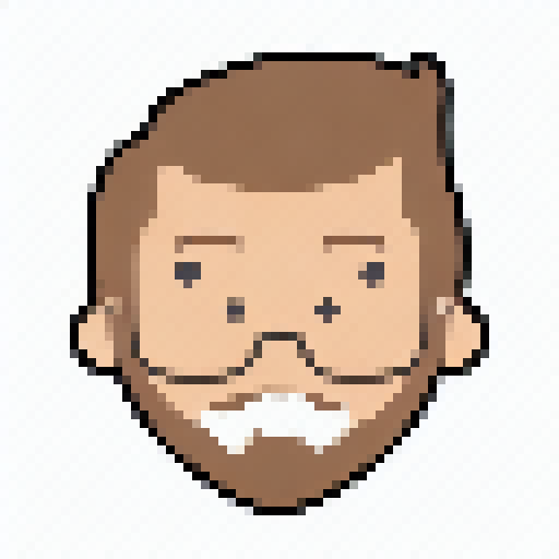 Man, winking, one eye open, one eye closed, smiling, glasses, brown eyes, brown beard on chin, no moustache, no beard on cheeks