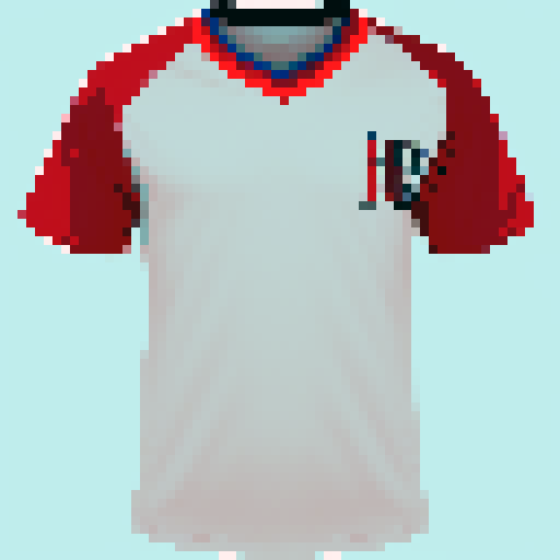 baseball jersey, pixel art, front view