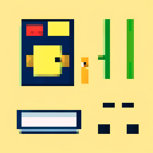 a yellow tamagotchi cute monster sprite, white background