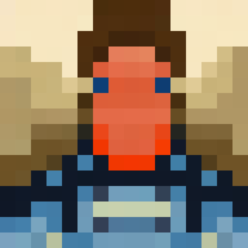 Galactic astronaut floating in zero-gravity, surrounded by orbiting asteroids and a bright, shining star, all in a minimalist, retro 16x16 pixel art style.