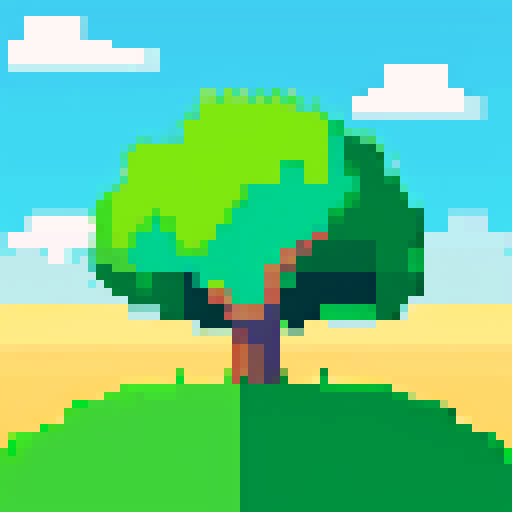 2D flat grass with blue sky and some clouds