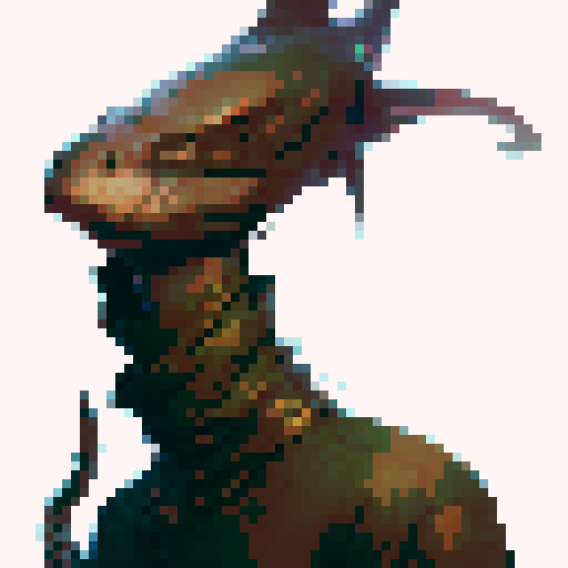 Snake with the torso and head of a human, horror fantasy rpg