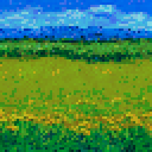 an artificial art painting of grass and flowers in van gogh style