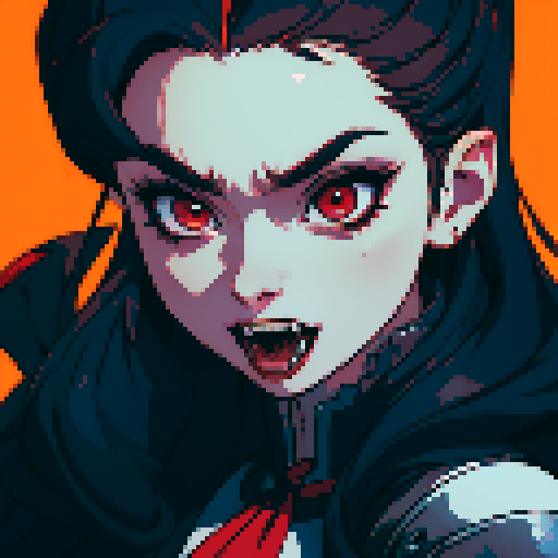 vampire sucking blood from a person's neck, closeup of fangs