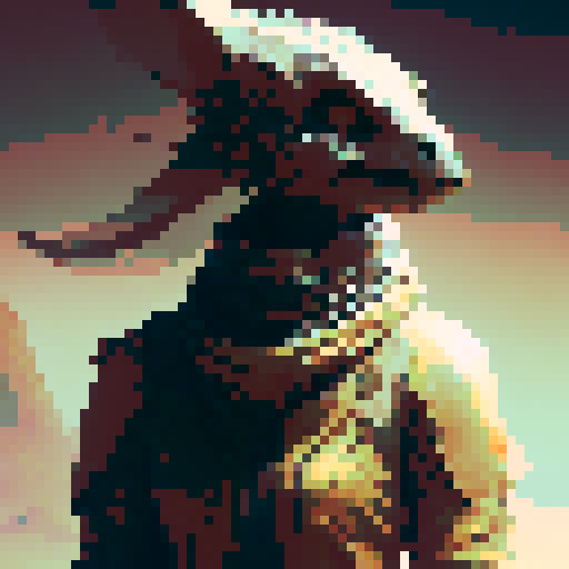 Humanoid, winged beast in a desert. Ready to battle like in a RPG