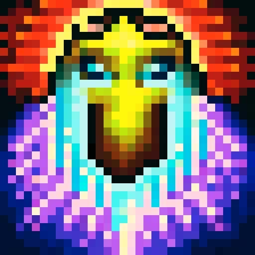 duck character, game icon, 32x32 pixel art, sRGB, skill art, close up, portrait, vibrant colors, expressive eyes, feather details