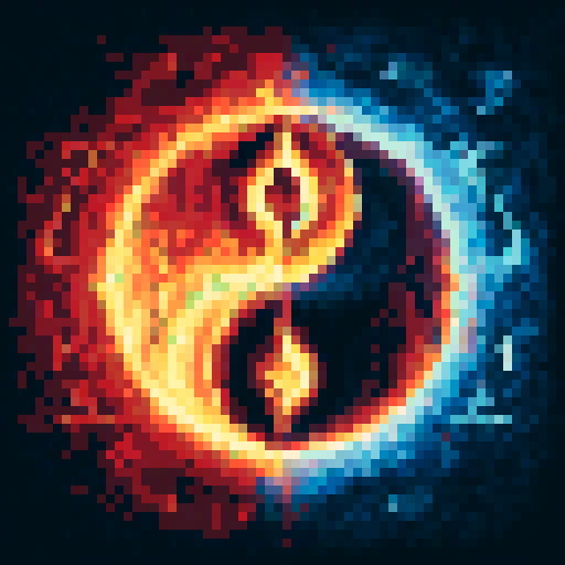 make images with twinflames incorporated in the painting of yin and yang symbol?