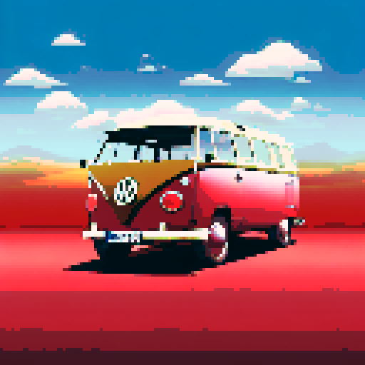 Photorealistic whole Volkswagen Sagitar, centered, three-quarter view, right front wheel, clean background, realistic colors, pixel art style