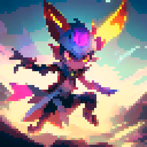 Veigar, the tiny yordle mage, casting a powerful lightning bolt in a dramatic, anime-inspired scene with vibrant colors and dynamic lines