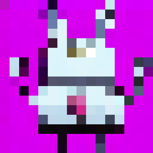 cute, pixelated, close-up, 16x16, game icon, robot rabbit