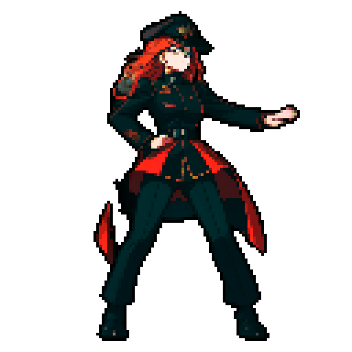 full-body image, military general woman, black uniform, black hat, evil, facing left, ready to fight, war background, battlefield, warfare