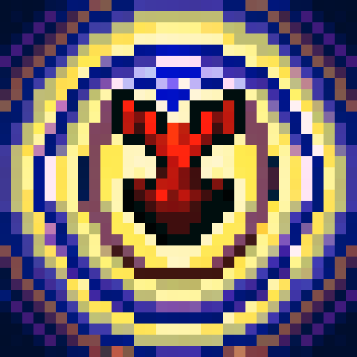 Summon Animal Spell Game Icon, vibrant colors, pixelated, expressive eyes, fierce expression, magical aura, intricate details, stylized fur, dynamic pose, glowing runes, enchanting backdrop, fantastical creature, captivating composition, skillful brushwork, attention-grabbing design, whimsical charm, immersive art style