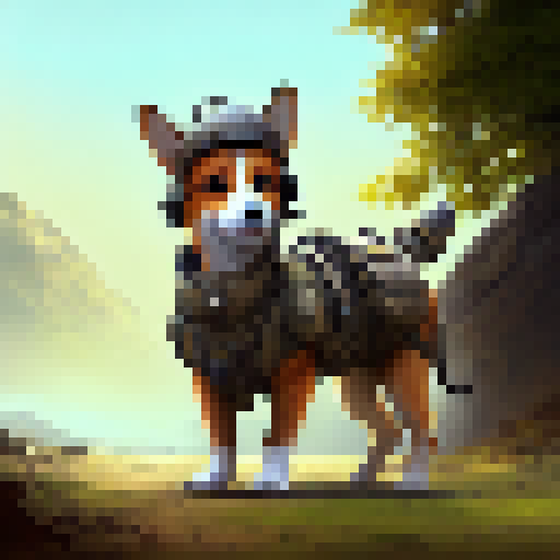 Corgi in Safari Gear