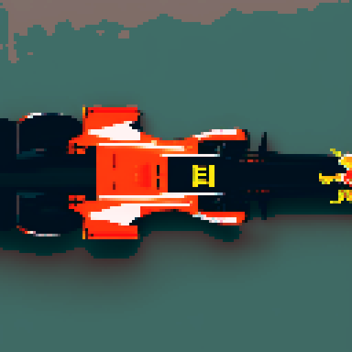 Red bull formula 1 car, full car in view, side profile