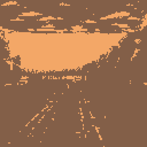 An autumn field glows orange in the sunset