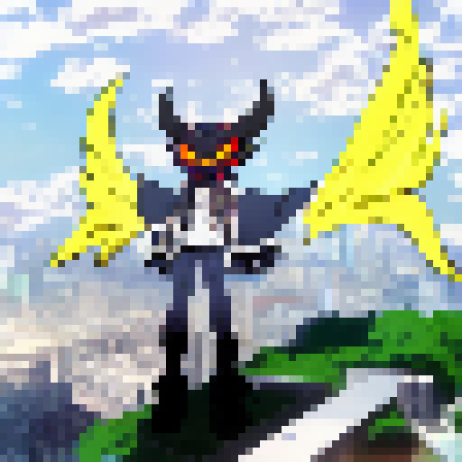 Fiery eyes, sharp horns, and a wicked grin - depict a devil in anime style surrounded by flames.