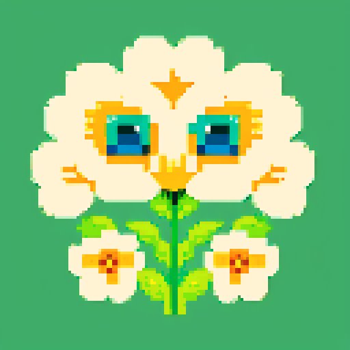 sentient flower, single color background