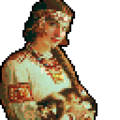 Russian girl, traditional costume, vibrant colors, intricate embroidery, flowing skirt, floral headpiece, landscape background, snow-capped mountains, golden sunset, soft brushstrokes, warm color palette