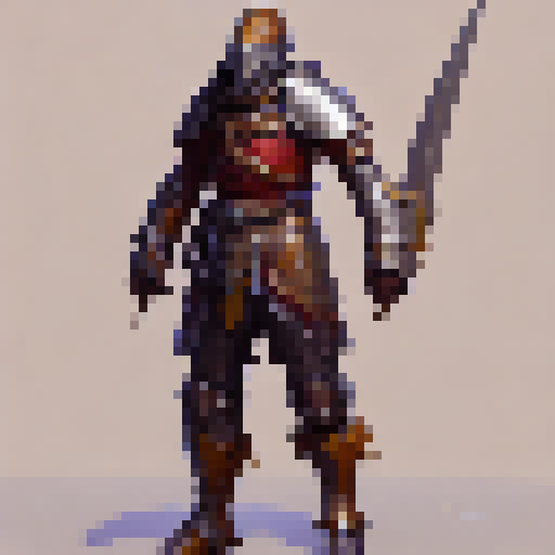 Full body knight character idle pose
