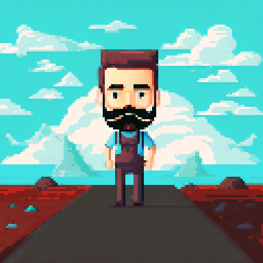 Bald bearded man with a big mustache without a shirt with a bag between his arms