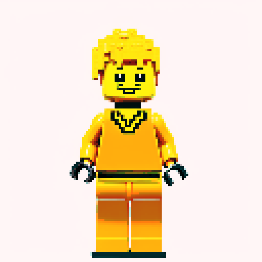 lego pixel, vibrant colors, blocky shapes, small plastic bricks, isometric perspective, retro video game, low resolution, 8-bit graphics, sharp edges, square grid, limited color palette, nostalgic feel, brick-built characters, iconic lego logo, digital recreation, detailed textures, crisp lines, simplified forms, nostalgic gaming vibes