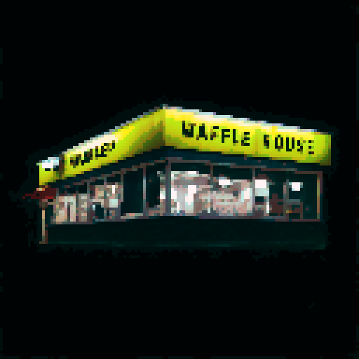 Waffle House on a black background