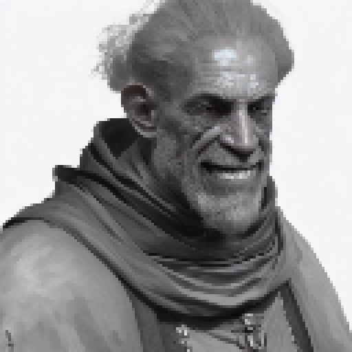 Old Medieval Man with Cheeky Grin