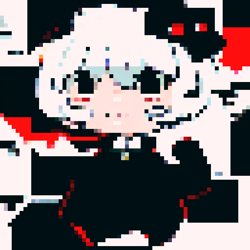 middle-part hair, secretary, female, Korean, suit, character portrait, close-up, anime style, pixel art