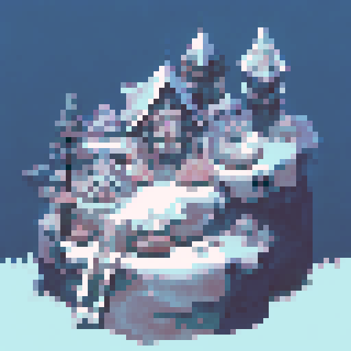 dark gothic style, city in the woods, winterfell, waterfall