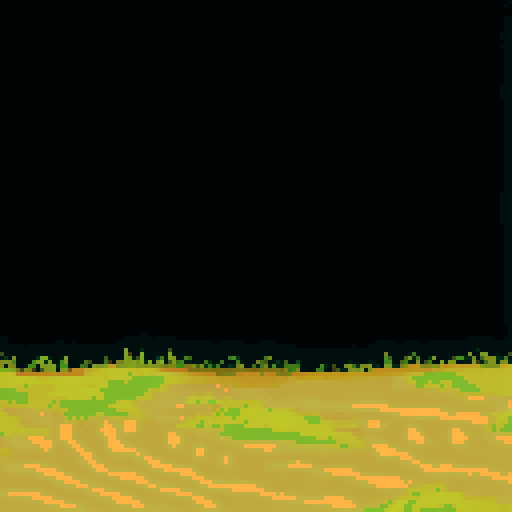 Reddish dirt ground with patches of grass