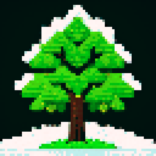 green grain tree with snow