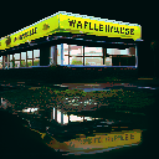 Waffle House on a black background